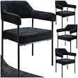 TECTAKE - Lot 4 fauteuils rembourrés avec pieds en acier et dossier continu noir - vignette