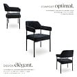 TECTAKE - Lot 4 fauteuils rembourrés avec pieds en acier et dossier continu noir - vignette