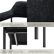 TECTAKE - Lot 4 fauteuils rembourrés avec pieds en acier et dossier continu noir - vignette