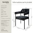 TECTAKE - Lot 4 fauteuils rembourrés avec pieds en acier et dossier continu noir - vignette