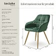 TECTAKE - Lot 2 chaises de salle à manger avec aspect velours capitonné vert/or - vignette