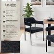 TECTAKE - Lot 2 fauteuils rembourrés avec pieds en acier et dossier continu noir - vignette