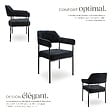TECTAKE - Lot 2 fauteuils rembourrés avec pieds en acier et dossier continu noir - vignette