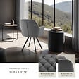 TECTAKE - Lot 6 fauteuils pivotants 180° velours rembourrés motif matelassé gris - vignette