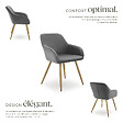 TECTAKE - Lot 2 chaises élégantes aspect corde avec forme ergonomique gris/doré - vignette