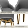 TECTAKE - Lot 2 chaises élégantes aspect corde avec forme ergonomique gris/doré - vignette