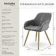 TECTAKE - Lot 2 chaises élégantes aspect corde avec forme ergonomique gris/doré - vignette
