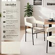 TECTAKE - Lot 4 fauteuils rembourrés avec pieds en acier dossier continu blanc - vignette