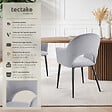 TECTAKE - Lot 6 Fauteuils aspect velours rembourré max 120 kg gris clair - vignette