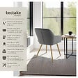 TECTAKE - Lot 6 chaises élégantes aspect corde forme ergonomique gris/doré - vignette