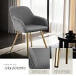 TECTAKE - Lot 6 chaises élégantes aspect corde forme ergonomique gris/doré - vignette