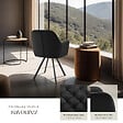 TECTAKE - Lot 4 fauteuils pivotants 180° velours rembourrés motif matelassé noir - vignette