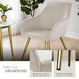 TECTAKE - Ensemble de 6 chaises rembourrées aspect velours taupe/or - vignette