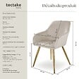 TECTAKE - Ensemble de 6 chaises rembourrées aspect velours taupe/or - vignette