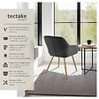 TECTAKE - Chaise élégante aspect corde avec forme ergonomique anthracite/doré - vignette