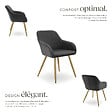 TECTAKE - Chaise élégante aspect corde avec forme ergonomique anthracite/doré - vignette
