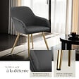 TECTAKE - Chaise élégante aspect corde avec forme ergonomique anthracite/doré - vignette