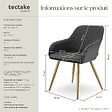 TECTAKE - Chaise élégante aspect corde avec forme ergonomique anthracite/doré - vignette