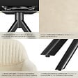 TECTAKE - Lot 2 chaises pivotantes à 360° en velours avec rembourrage crème/noir - vignette