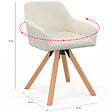 ID MARKET - Lot de 2 chaises pivotantes de salle à manger, fauteuils de table JANY en velours côtelé beige - vignette