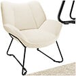 TECTAKE - Fauteuil revêtement rembourré en bouclettes dossier large crème/blanc - vignette