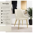 TECTAKE - Lot 6 chaises rembourrées aspect velours forme ergonomique beige - vignette