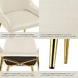 TECTAKE - Lot 6 chaises rembourrées aspect velours forme ergonomique beige - vignette
