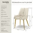 TECTAKE - Lot 6 chaises rembourrées aspect velours forme ergonomique beige - vignette