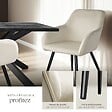 TECTAKE - Ensemble de 4 chaises cuir synthétique aspect velours crème/noir - vignette