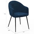 ID MARKET - Lot de 2 chaises de salle à manger, fauteuils de table MOLY en velours gaufré bleu canard - vignette