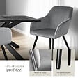 TECTAKE - Ensemble de 6 chaises rembourées effet velours ergonomiques gris/noir - vignette