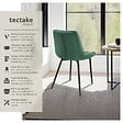 TECTAKE - Lot de 6 chaises Rembourrées aspect velours Ergonomique vert foncé - vignette
