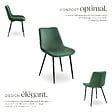 TECTAKE - Lot de 6 chaises Rembourrées aspect velours Ergonomique vert foncé - vignette