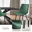 TECTAKE - Lot de 6 chaises Rembourrées aspect velours Ergonomique vert foncé - vignette