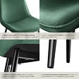 TECTAKE - Lot de 6 chaises Rembourrées aspect velours Ergonomique vert foncé - vignette