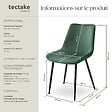 TECTAKE - Lot de 6 chaises Rembourrées aspect velours Ergonomique vert foncé - vignette