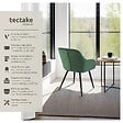 TECTAKE - Lot 4 chaises rembourrées en velours matelassé et dossier vert foncé - vignette
