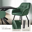 TECTAKE - Lot 4 chaises rembourrées en velours matelassé et dossier vert foncé - vignette