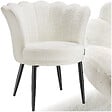 TECTAKE - Fauteuil rembourrage épais revêtement fourrure synthétique crème/noir - vignette