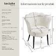 TECTAKE - Fauteuil rembourrage épais revêtement fourrure synthétique crème/noir - vignette