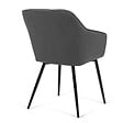 ID MARKET - Lot de 2 chaises de salle à manger, fauteuils de table MADY en velours gris foncé - vignette