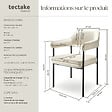 TECTAKE - Lot 2 fauteuils rembourrés avec pieds en acier dossier continu blanc - vignette
