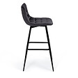ID MARKET - Lot de 4 tabourets de bar MADY en velours gris foncé - vignette