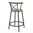 ID MARKET - Lot de 4 tabourets de bar bistrot DETROIT avec dossier arrondis design industriel - vignette