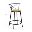 ID MARKET - Lot de 4 tabourets de bar bistrot DETROIT avec dossier arrondis design industriel - vignette