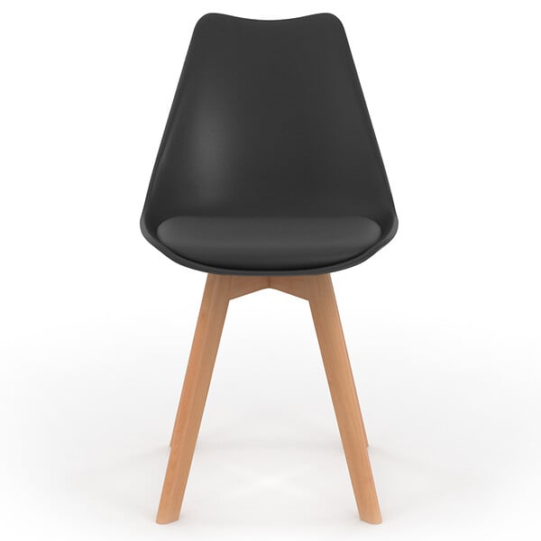 ID MARKET - Lot de 4 chaises scandinaves SARA noires pour salle à manger - large