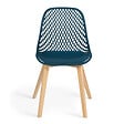 ID MARKET - Lot de 6 chaises MANDY mix color blanc, gris clair, bleu canard x2, gris foncé x2 - vignette