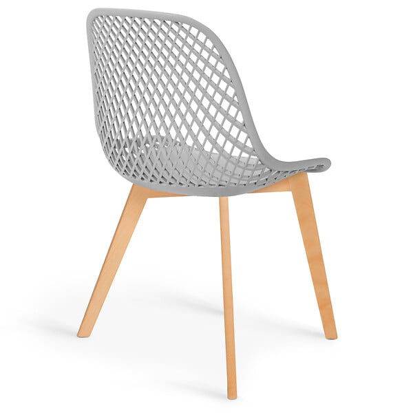 ID MARKET - Lot de 6 chaises MANDY mix color blanc, gris clair, bleu canard x2, gris foncé x2 - large