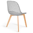 ID MARKET - Lot de 6 chaises MANDY mix color blanc, gris clair, bleu canard x2, gris foncé x2 - vignette