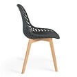 ID MARKET - Lot de 6 chaises MANDY mix color blanc, gris clair, bleu canard x2, gris foncé x2 - vignette